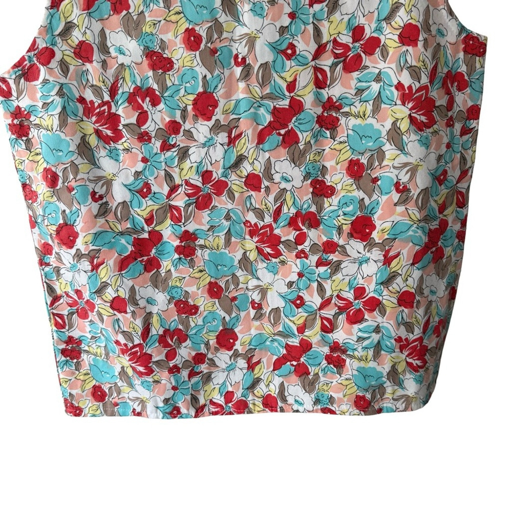 Handmade Vibrant Floral Button-Down Blouse Size M Cottagecore Summer Vintage - Picture 9 of 9